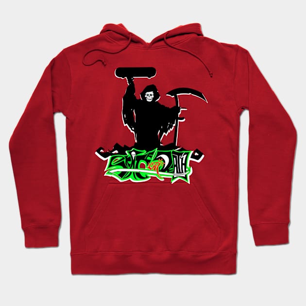 Skate or Death Grim Hoodie by Fox Layng Art